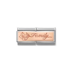 NOMINATION COMPOSABLE CLASSIC DOUBLE ENGRAVED CUSTOM FAMILY FLOWER 430710/17