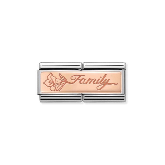NOMINATION COMPOSABLE CLASSIC DOUBLE ENGRAVED CUSTOM FAMILY FLOWER 430710/17