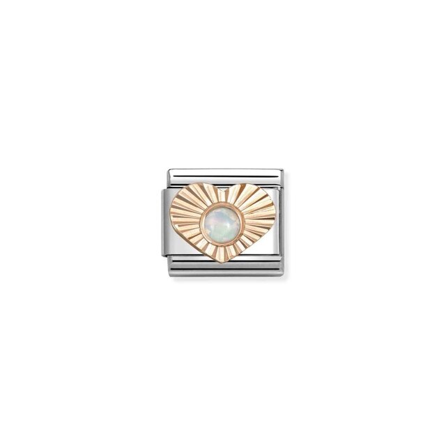 NOMINATION COMPOSABLE CLASSIC DIAMOND HEART WHITE OPAL 430516/07