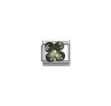 NOMINATION COMPOSABLE CLASSIC STONE SYMBOLS FLOWER MOTHER OF PEARL BLACK 030521/22
