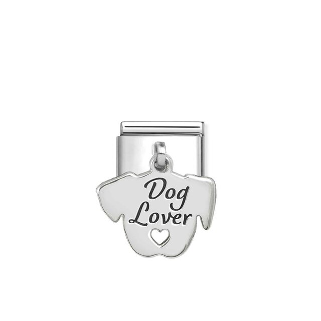 NOMINATION COMPOSABLE CLASSIC ENGRAVED CHARM DOG LOVER FACE 331811/13