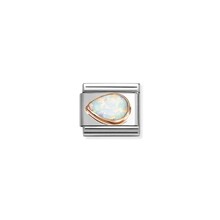 NOMINATION COMPOSABLE CLASSIC DROP LEFT WHITE OPAL 430513/07