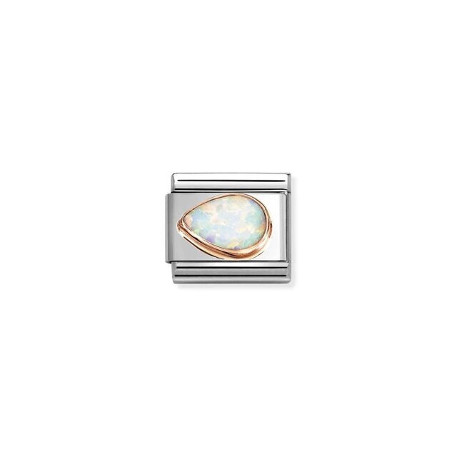 NOMINATION COMPOSABLE CLASSIC DROP LEFT WHITE OPAL 430513/07