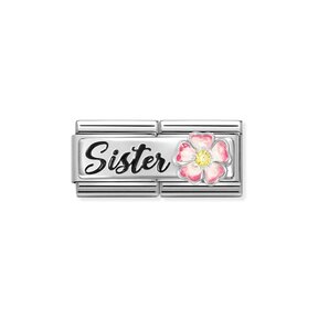 NOMINATION COMPOSABLE DOUBLE CLASSIC DETAILED SISTER FLOWER 330734/15