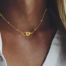 Initiaal Ketting Hartje Goudkleurig | Stainless Steel | Waterproof | Persoonlijk Cadeau