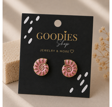 Stainless Steel Schelp Oorknopjes Roze | Gouden Nautilus Oorbellen | Waterproof Studs