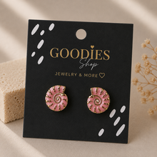 Stainless Steel Schelp Oorknopjes Roze | Gouden Nautilus Oorbellen | Waterproof Studs