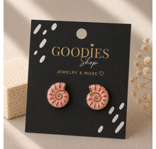 Stainless Steel Schelp Oorknopjes Oranje | Gouden Nautilus Oorbellen | Waterproof Studs