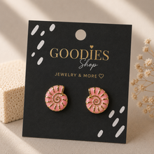 Stainless Steel Schelp Oorknopjes Oranje | Gouden Nautilus Oorbellen | Waterproof Studs