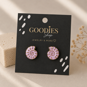 Stainless Steel Schelp Oorknopjes Lila | Gouden Nautilus Oorbellen | Waterproof Studs