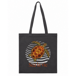 Goodies Label Cotton Bag Grijs Sea La Vie Schildpad