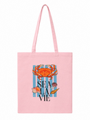 Goodies Label Cotton Bag zacht roze Sea La Vie Krab