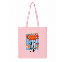 Goodies Label Cotton Bag zacht roze Sea La Vie Krab