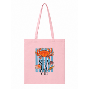 Goodies Label Cotton Bag zacht roze Sea La Vie Krab