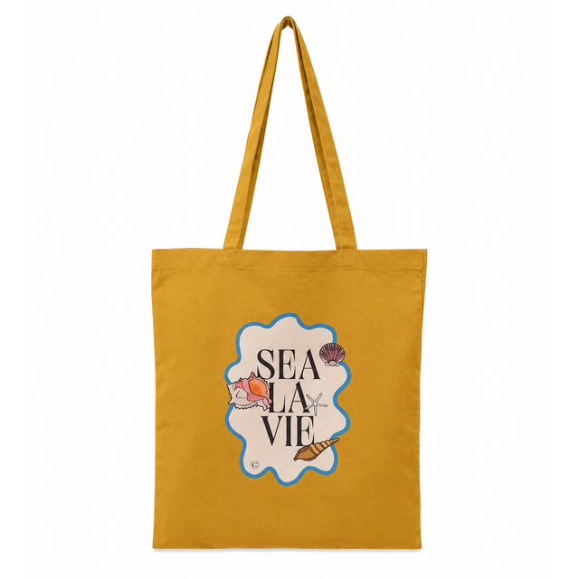 Goodies Label Cotton Bag Mosterd Geel Sea La Vie