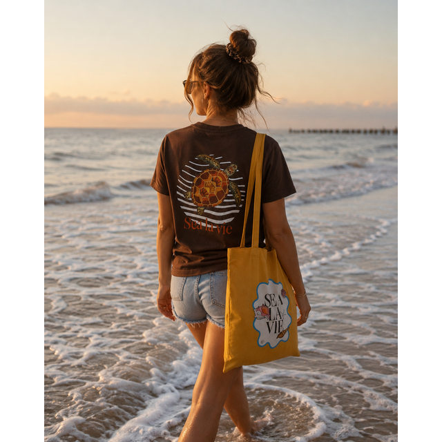 Goodies Label Cotton Bag Mosterd Geel Sea La Vie