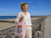Goodies Label Cotton Bag zacht roze Sea La Vie Krab