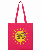Goodies Label Cotton Bag  Fuchsia Girls Just Wanna Have Sun