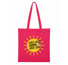 Goodies Label Cotton Bag  Fuchsia Girls Just Wanna Have Sun