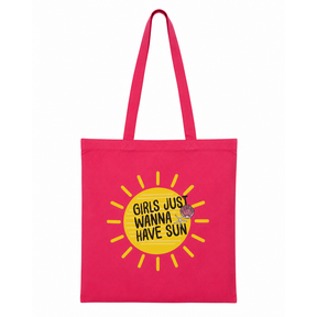 Goodies Label Cotton Bag  Fuchsia Girls Just Wanna Have Sun