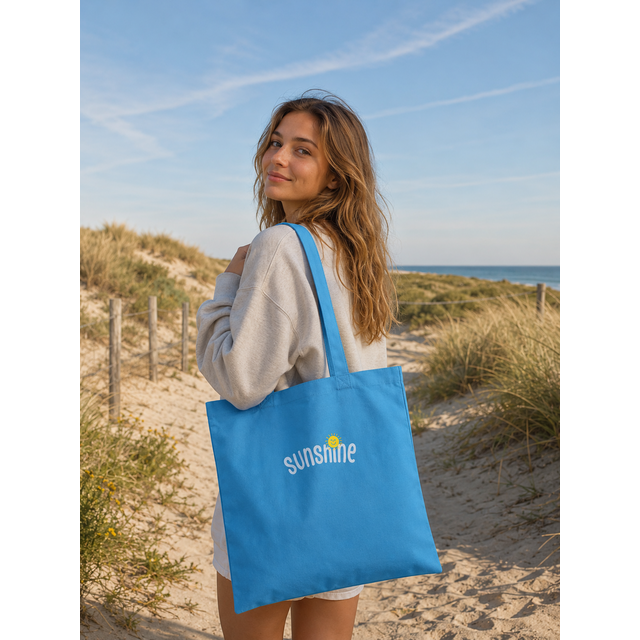 Goodies Label Cotton Bag ligt blauw Sunshine klein