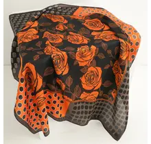 Goodies Label Sjaaltje Rose Dots Orange 70 x 70 cm