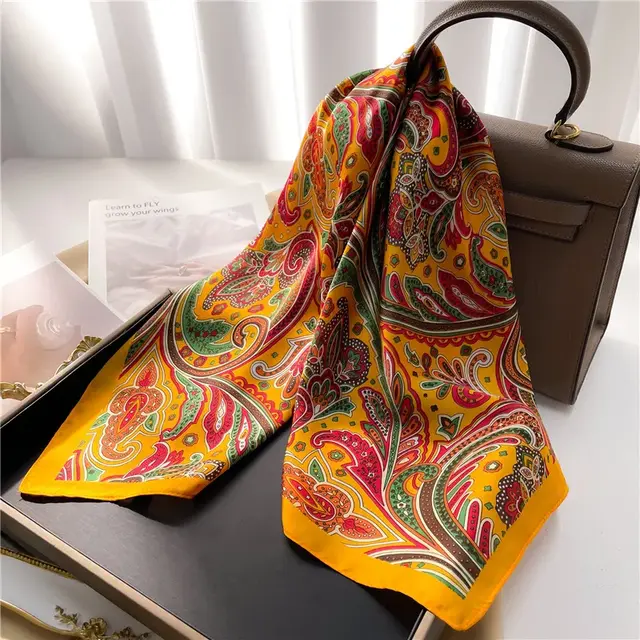 Goodies Label Sjaaltje Paisley Mustard 70 x 70 cm