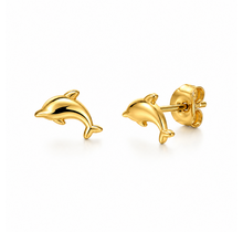 Stainless Steel Oorstuds Dolfijn – Goud