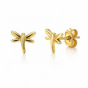 Stainless Steel Oorstuds Libelle – Goud