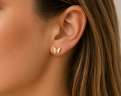 Stainless Steel Oorstuds Vlinder – Goud