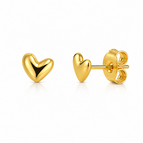 Stainless Steel Oorbellen Hartjes Speels – Goudkleurig