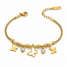 Stainless Steel Armband Vlinder Bedels – Goudkleurig