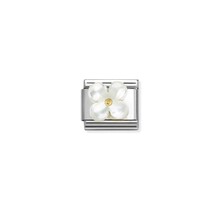NOMINATION COMPOSABLE CLASSIC STONE SYMBOLS FLOWER WHITE MOTHER OF PEARL 030521/02