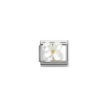 NOMINATION COMPOSABLE CLASSIC STONE SYMBOLS FLOWER WHITE MOTHER OF PEARL 030521/02