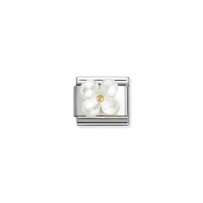 NOMINATION COMPOSABLE CLASSIC STONE SYMBOLS FLOWER WHITE MOTHER OF PEARL 030521/02
