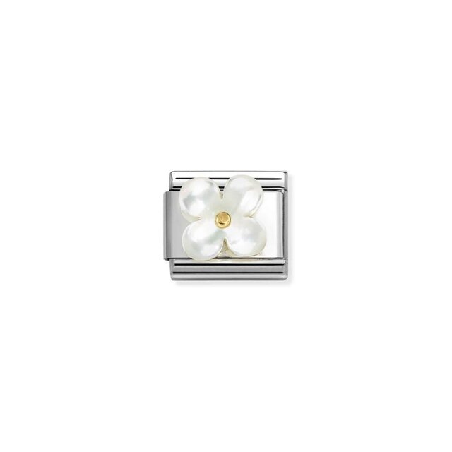 NOMINATION COMPOSABLE CLASSIC STONE SYMBOLS FLOWER WHITE MOTHER OF PEARL 030521/02