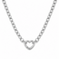 Goodies Label Goodies Label Zilverkleurige Stainless Steel Schakelketting met Hart Clicker – 40 cm