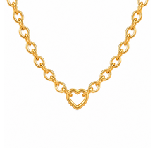 Goodies Label Goudkleurige Stainless Steel Schakelketting met Hart Clicker – 40 cm