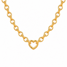 Goodies Label Goudkleurige Stainless Steel Schakelketting met Hart Clicker – 40 cm Goud