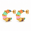 Goodies Label Goodies Label Stainless Steel Oorbellen Rainbow Hoops Goudkleurig