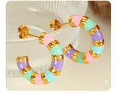 Goodies Label Stainless Steel Rainbow Hoops 22 mm Goudkleurig