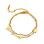 Goodies Goodies Label Stainless Steel Armband Klaver & Zirconia Goudkleurig