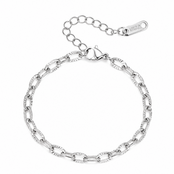 Goodies Label Stainless Steel Schakelarmband Zilverkleurig 15 + 5 cm
