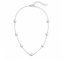 Goodies Label Stainless Steel Hartjes Ketting Zilverkleurig 40 + 5 cm
