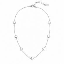 Goodies Label Stainless Steel Hartjes Ketting Zilverkleurig 40 + 5 cm