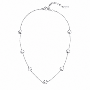 Goodies Label Stainless Steel Hartjes Ketting Zilverkleurig 40 + 5 cm