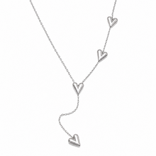Goodies Label Stainless Steel Y-Ketting Hartjes Zilverkleurig