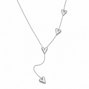 Goodies Label Stainless Steel Y-Ketting Hartjes Goudkleurig