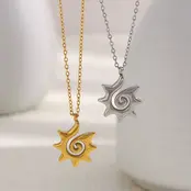 Goodies Label Stainless Steel Ketting Zon Spiraal Goudkleurig 40 + 5 cm