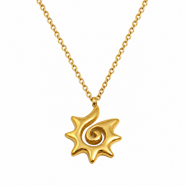Goodies Label Stainless Steel Ketting Zon Spiraal Goudkleurig 40 + 5 cm